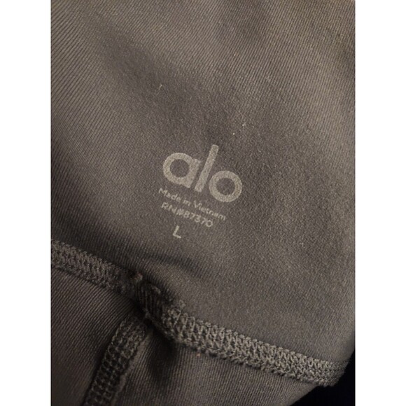 ALO Yoga High Waist Leggings Mesh Panels Gray Grey Size Large L - Picture 8 of 8